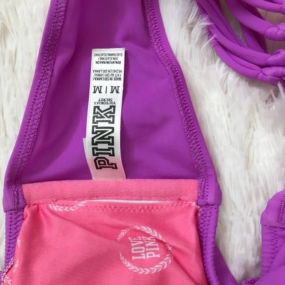 Victoria’s Secret PINK Bandeau Halter Bikini Top Y2K - Picture 5 of 5
